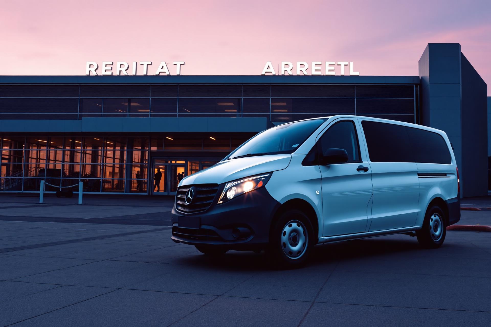 Mercedes Vito la aeroport pentru transport persoane business
