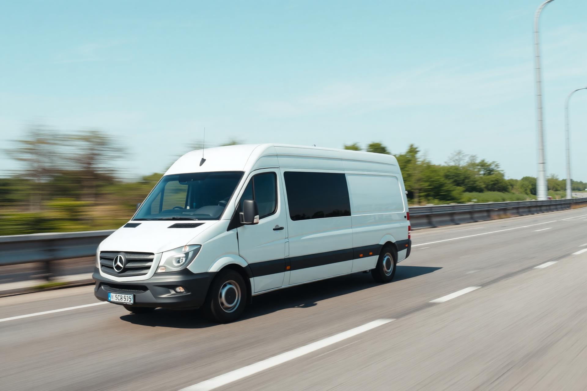 Mercedes Sprinter in miscare pe autostrada